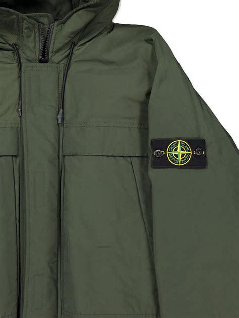 stone island micro reps down jacket verde oliva